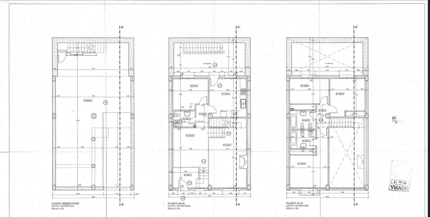 Adosado construcción con sótano, azotea y solar anexo de 120 m²